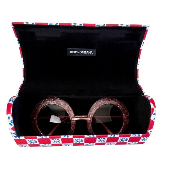 Dolce & Gabbana DG6105 Round Glitter Sunglasses with Floral Case VGUC - Picture 2 of 13
